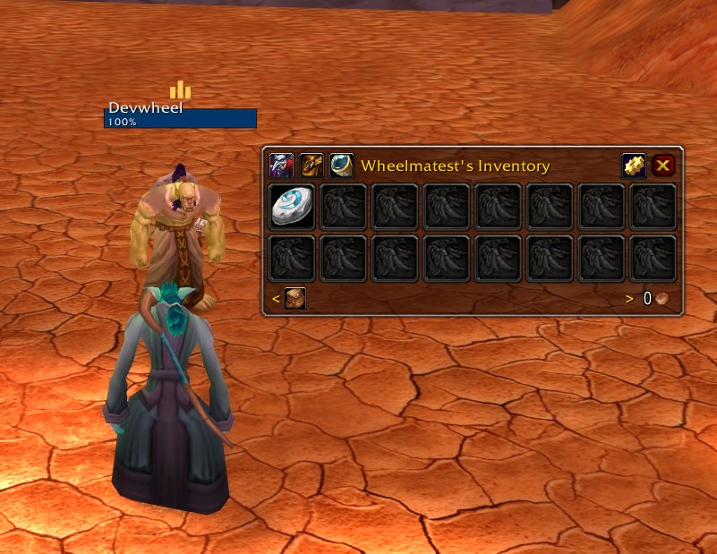 A single window showing a character's whole inventory, with their coin at the bottom.
